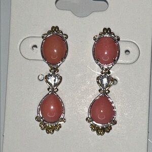 NWOT Gems En Vogue Genuine Coral Dangle Earrings